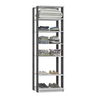 Guarda Roupa Closet com 5 preteleiras 70cm Espresso Be mobiliario - Branco TX e Expresso