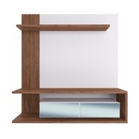 Painel Para TV até 60 Polegadas 2 Portas com Espelho Estilare Móveis - Branco com Madeirado