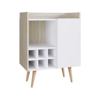 Aparador para Sala de Estar Calubi 1 Porta Estilare Móveis - Branco com Off White