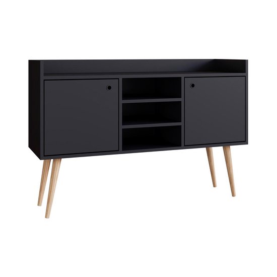 Aparador para Sala de Estar Chang 2 Portas Estilare Móveis - Preto