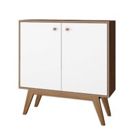 Aparador para Sala de Estar Citrus 2 Portas Estilare Móveis - Branco com Madeirado