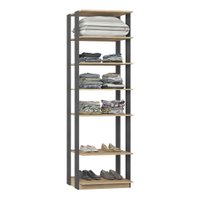Guarda Roupa Closet com 5 preteleiras 70cm Espresso Be mobiliario - Carvalho Mel e Expresso