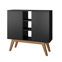 Aparador para Sala de Estar London 2 Portas Estilare Móveis - Preto