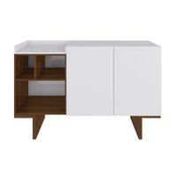 Aparador para Sala de Estar Best Estilare Móveis - Branco com Madeirado