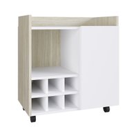 Aparador para Sala de Estar Ciro 1 Porta Estilare Móveis - Branco com Off White