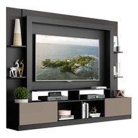 Estante para TV até 65" Multimóveis Oslo FG3395 Preta/Lacca Fumê