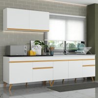 Cozinha Compacta Veneza GW Multimóveis MP2076 com Armário e Balcão Branca