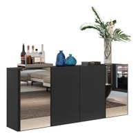Aparador Buffet com Espelho Multimóveis Vegas FG3561 Preto
