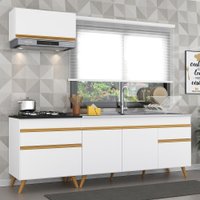 Cozinha Compacta Veneza GW Multimóveis MP2074 com Armário e Balcão Branca