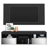 Rack Suspenso com Espelho e Painel para TV até 65" Multimóveis Flórida FG3322 Preto