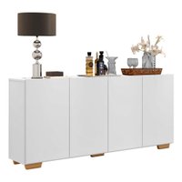 Aparador Buffet Multimóveis Veneza 4 Portas FG3557 Branco/Natural