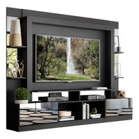 Estante com Espelho e Suporte para TV até 65" Multimóveis Oslo FG3381 Preta/Madeirada