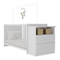 Berço Cômoda com Colchão Incluso Meu Bebê Multimóveis FG4013 Branco