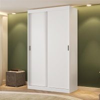 Guarda-Roupa Solteiro 2 Portas de Correr 2 Gavetas Branco Carraro