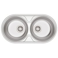 Cuba de Sobrepor Tramontina Luna Duo 2C 36 BS em Aço Inox Acetinado 84 x 44 cm