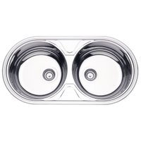 Cuba de Sobrepor Tramontina Luna Duo 2C 36 BS em Aço Inox Alto Brilho 84 x 44 cm