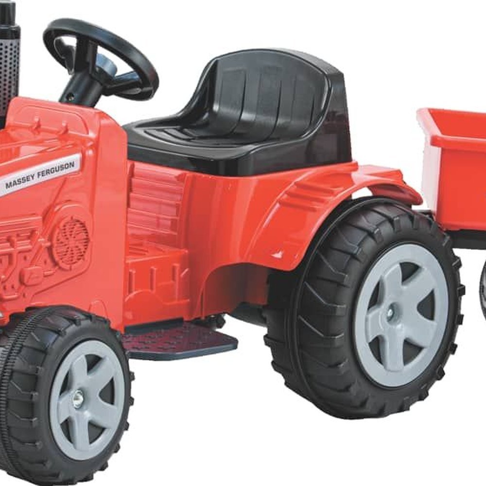 Carrinho Infantil Passeio Trator Elétrico Massey Ferguson 6V - Com Caçamba  - Biemme - Vermelho
