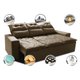 Sofá 3 Lugares Retrátil e Reclinável 2,00m Cama inBox Smal com bordado pantográfico Suede Castor