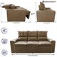 Sofá 3 Lugares Retrátil e Reclinável 2,00m Cama inBox Smal com bordado pantográfico Suede Castor