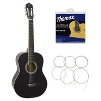 Kit Violão Clássico TCG 200 Preto Cordoba + Encordoamento Nylon 103H