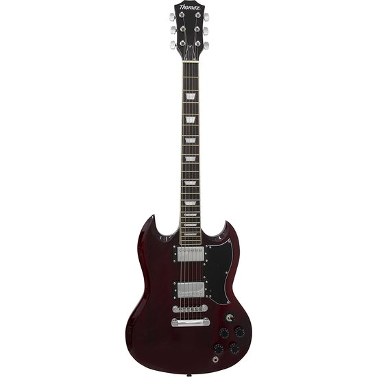 Guitarra Elétrica SG de Madeira Maciça Thomaz TEG 340 Vinho