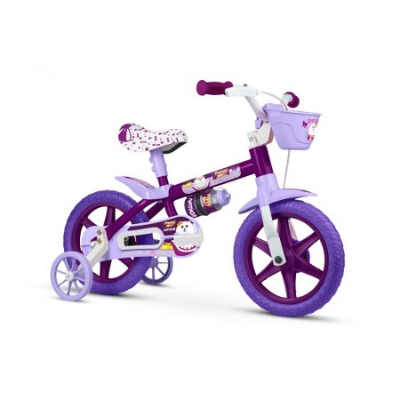 Bicicleta Infantil Menina Aro 12 Com Rodinhas Puppy Bike PU - Nathor
