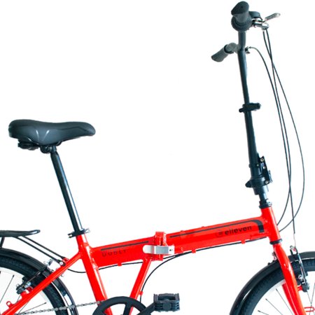 Bicicleta Dobrável em Alumínio Aro 20 6V Shimano Vermelho com Capacete e Bolsa