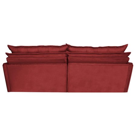 Sofá Sem Caixa Retrátil Reclinável 2,50m Cama inBox Versátil com Pillow Top e Molas Velusoft Vermelho