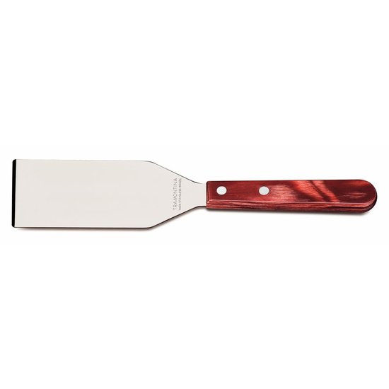Espátula raspador 5" Tramontina em Aço Inox e Cabo Madeira Polywood Vermelho