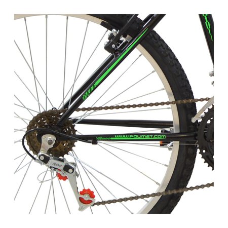 Bicicleta Polimet MTB Poli Podium Quadro 17/Aro 26/18 Velocidades Preto/Verde 7700