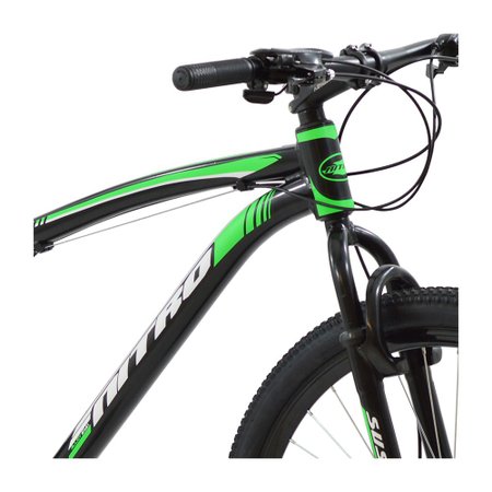 Bicicleta Polimet MTB Nitro Câmbio Shimano Quadro em Alumínio 17/Aro 29/21 Velocidades Preto/Verde 7161