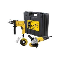 Furadeira com Impacto 1/2" 600w Stanley e Esmerilhadeira 4.1/2" 750W SHG6750KA-BR