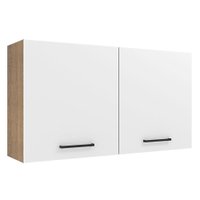 Armário de Cozinha Aéreo 120 cm 2 Portas Rustic/Branco Agata Madesa