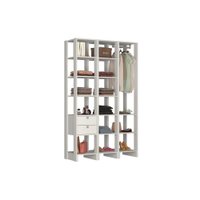 Closet Multi Yes Com Cabideiro 2 Gavetas e 14 Prateleiras Nova Mobile