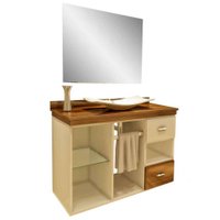 Kit Gabinete para Banheiro San Marino com Espelho e Cuba I7 Móveis