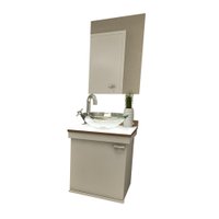 Kit Gabinete Phoenix para Banheiro com Espelho e Cuba I7 Móveis