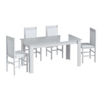 Conjunto Mesa Elástica 8 Cadeiras Com Estofado Móveis Canção