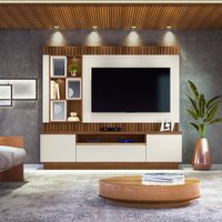 Estante Home para TV até 65 polegadas ripado Araguaia Linea Brasil