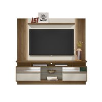 Rack com Painel para TV  até 60 Polegadas Rack Recife e Painel Aurora com Fita LED Linea Brasil