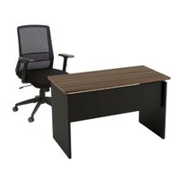 Conjunto Mesa e Cadeira para Escritório e Home Office: Mesa 80x74x60 cm Avantti + Cadeira Ergonômica Meet Avantti NR17