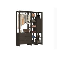 Closet Multi Yes Com Cabideiro 3 Gavetas Porta e 10 Prateleiras Nova Mobile