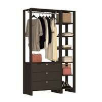 Smart Closet Yes Com Cabideiro 3 Gavetas e 7 Prateleiras Nova Mobile