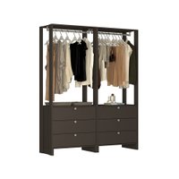 Closet Yes Com 2 Cabideiros 6 Gavetas e 2 Prateleiras Nova Mobile