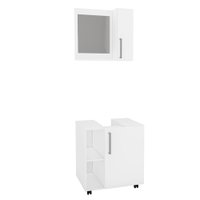 Kit Gabinete para Banheiro com Espelheira e sem Cuba Estilare Móveis CNJ1042