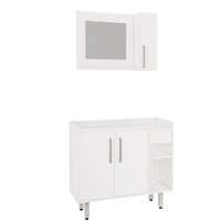 Kit Gabinete para Banheiro com Espelheira e sem Cuba Estilare Móveis CNJ1036