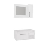 Kit Gabinete para Banheiro Suspenso 75cm com Espelheira e Sem Cuba Estilare Móveis CNJ1037