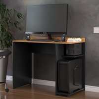 Mesa para Computador e Escrivaninha Iris - Preto com Nature - RPM Móveis
