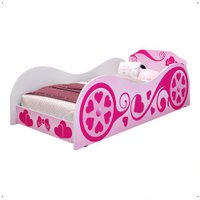 Cama Infantil Carruagem Alice Rosa Montessoriana MDF Reforçado Quarto Menina Criança Princesa Decoração Completa - RPM