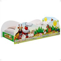 Mini Cama Infantil Animais Fazendinha MDF Montessoriana Segura Decoração Kids Temática Quarto Criança Menino Menina-RPM