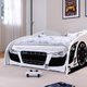 Mini Cama Carro Infantil Colchão 148x68cm MDF Montessoriana Proteção Lateral Drift Quarto Menino - Branco - RPM